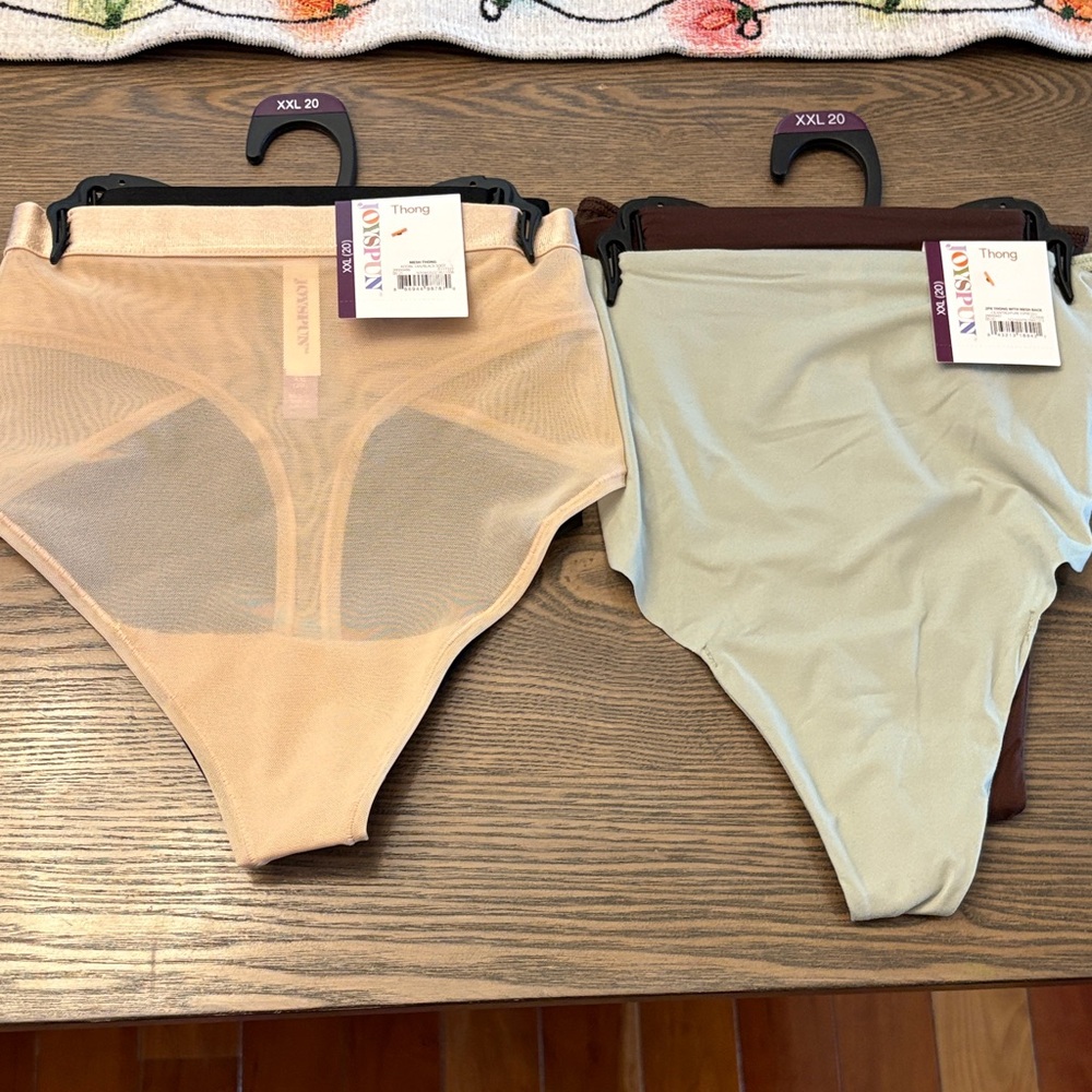 Natori Thong Duo in Cream and Light Blue